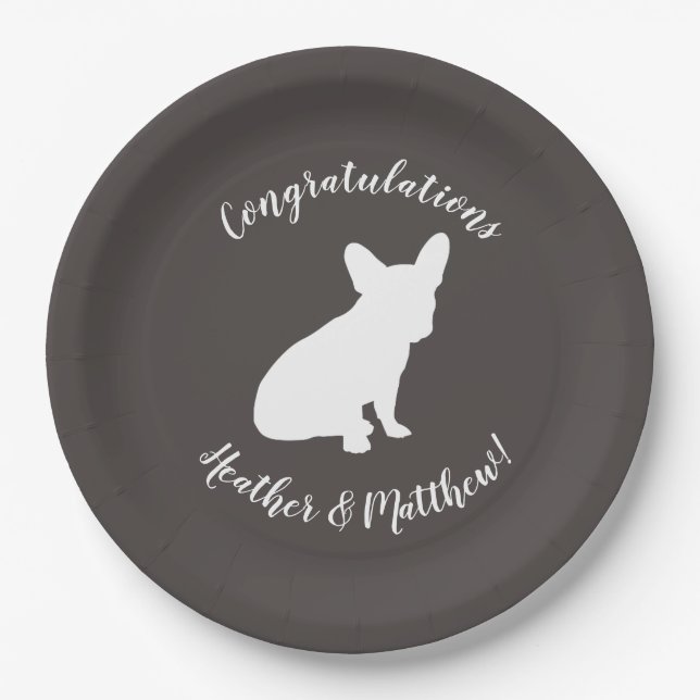 Assiettes En Carton French Bulldog Theme Party - Baby shower neutre (Devant)