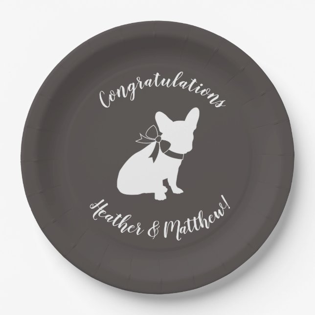 Assiettes En Carton French Bulldog Theme Party - Baby shower neutre (Devant)
