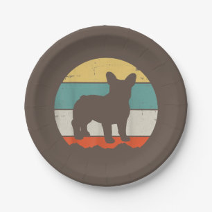 Assiettes En Carton Frenchie Gift Cadeau Vintage pour Bulldog