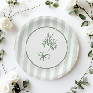 Assiettes En Carton Fresh Off the Market Sage vert whimsical Bouquet