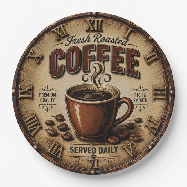 Assiettes En Carton Fresh Roasted Coffee (Devant)
