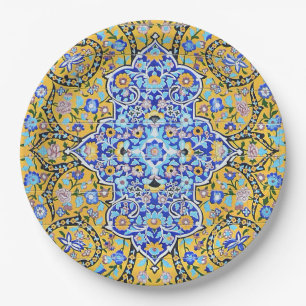 Assiettes En Carton Fresque carrelée persane