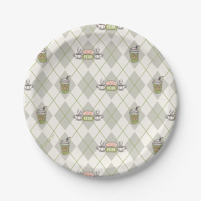 Assiettes En Carton FRIENDS™  | Central Perk Argyle Pattern (Devant)