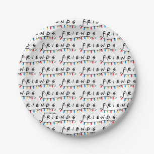 Assiettes En Carton FRIENDS™ Guirlandes de Noël Logo