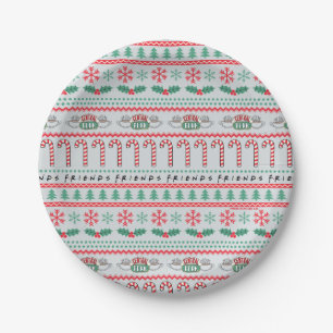 Assiettes En Carton FRIENDS™ Motif de Noël de pull affreux