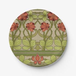 Assiettes En Carton Frieze Bordure Art Nouveau Floral