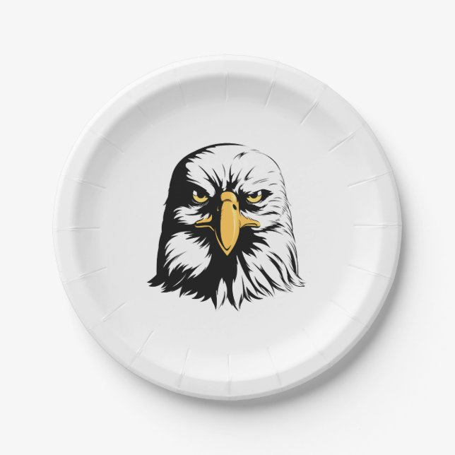 Assiettes En Carton Front de tête d'aigle (Devant)