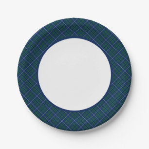 Assiettes En Carton Frontière moderne de tartan de Douglas de clan