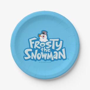 Assiettes En Carton Frosty the Snowman™ Logo empilé gelé