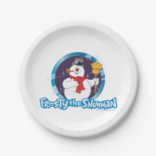 Assiettes En Carton Frosty the Snowman™ | Portrait magique Frosty (Devant)