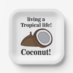 Assiettes En Carton Fruit de coco Fête tropicale d'été
