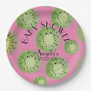 Assiettes En Carton Fruit du Kiwi Moderne - Baby Shower aquarelle