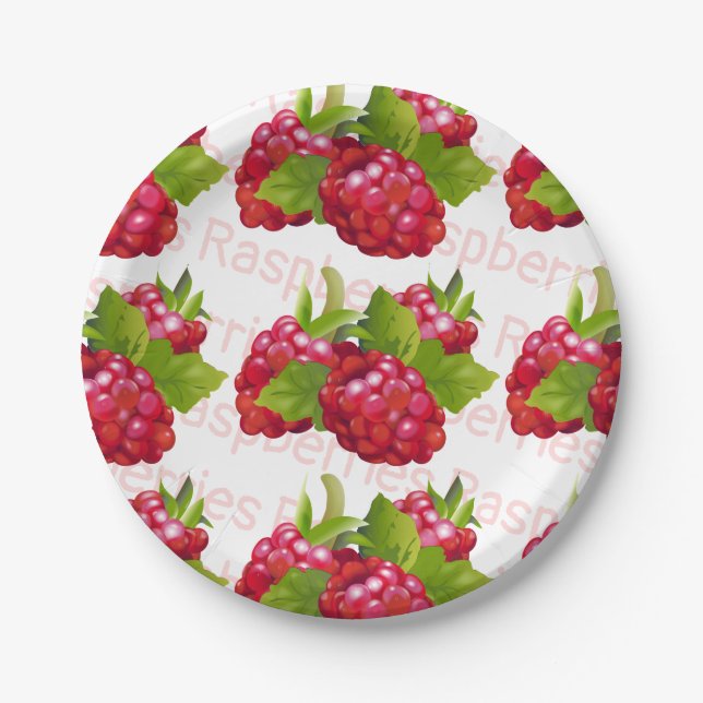 Assiettes En Carton Fruit framboise (Devant)
