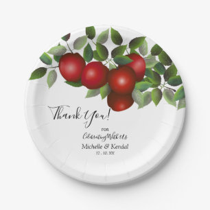 Assiettes En Carton Fruit rouge des pommes  Merci
