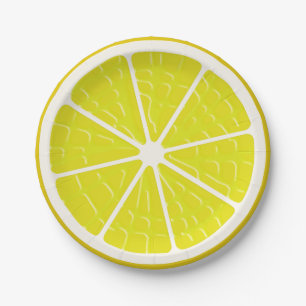 Assiettes En Carton Fruit stylisé citron