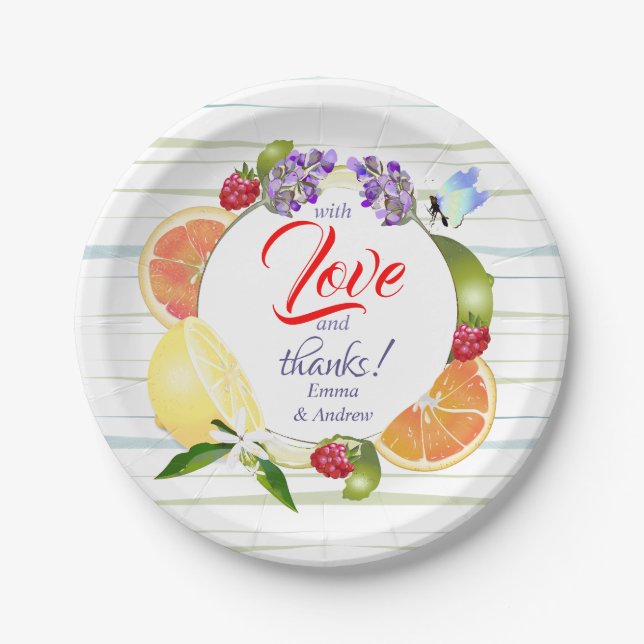 Assiettes En Carton Fruits aux agrumes | MERCI (Devant)