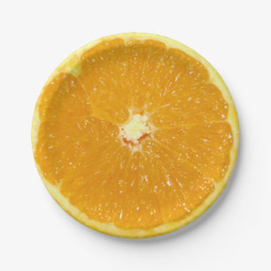 Assiettes En Carton Fruits d'orange frais en tranches