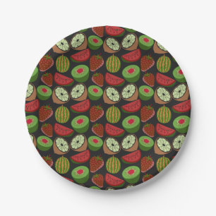 Assiettes En Carton Fruits tropicaux sans soudure motif coloré
