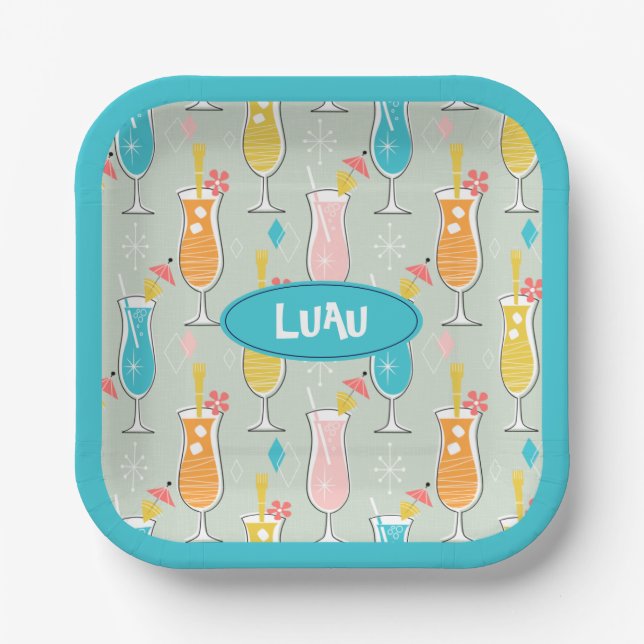 Assiettes En Carton Fruity Tiki Beverages (Recto)