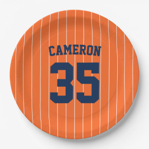 Assiettes En Carton Fully Editable Colors Baseball Jersey Stripes Name