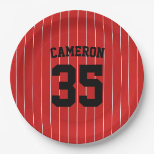 Assiettes En Carton Fully Editable Colors Baseball Jersey Stripes Name