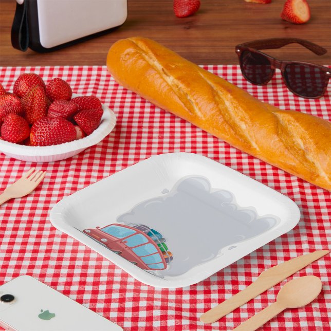 Assiettes En Carton Fumée des autobus de voyage (Créateur téléchargé)