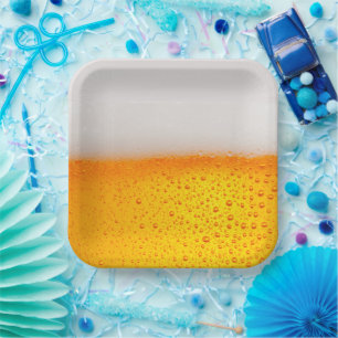 Assiettes En Carton Fun Beer Brasserie boire happy hour Party