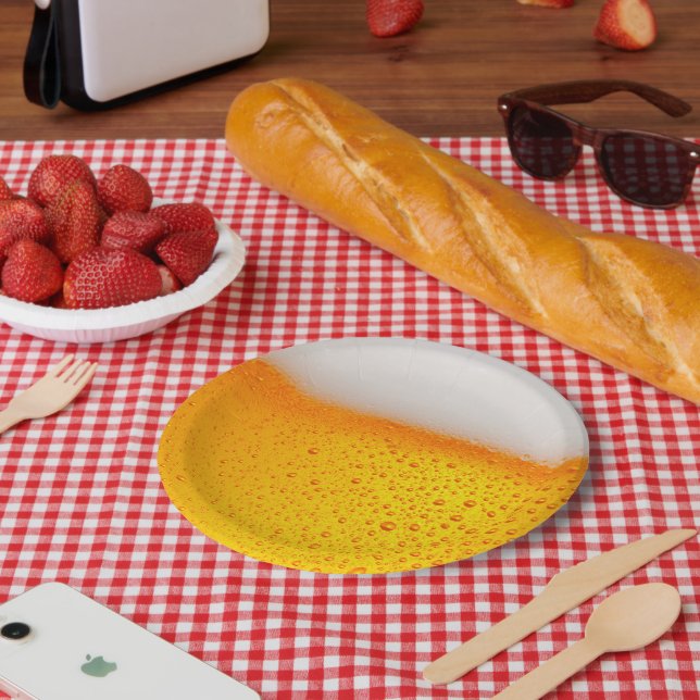 Assiettes En Carton Fun Beer Brasserie boire happy hour Party (Pique-nique)