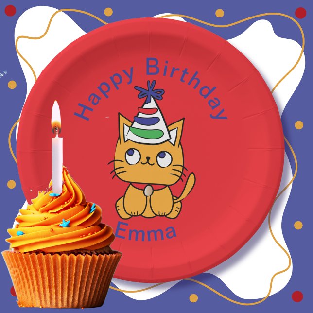 Assiettes En Carton Fun cat (Créateur téléchargé)