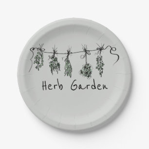 Assiettes En Carton Fun chic Garden Herbs