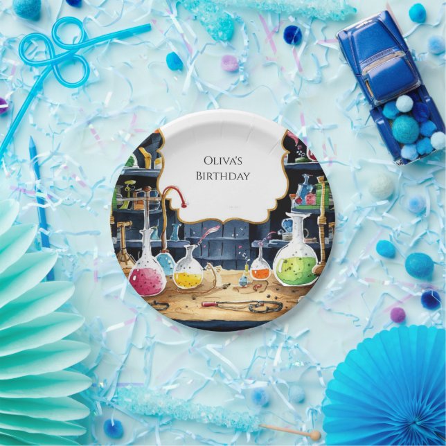 Assiettes En Carton Fun Chimie Laboratoire Scientifique Anniversaire (Fête)