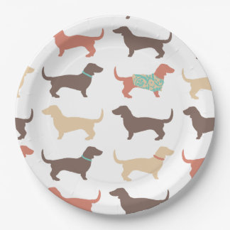 Assiettes En Carton Fun Dachshund Dog Motif