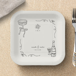 Assiettes En Carton Fun Fun Français Whimsical Main Drag Engagement Pa
