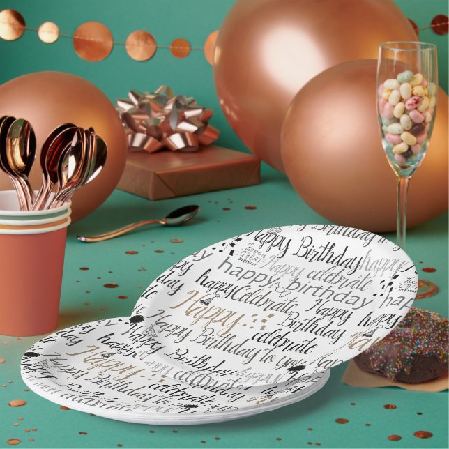 Assiettes En Carton Fun Happy Balloons Birthday (Multi)