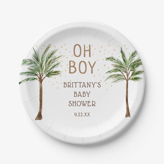 Assiettes En Carton Fun Oh Boy Jungle Baby shower Safari (Devant)