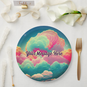 Assiettes En Carton Fun Pastel Cotton Candy Nuages