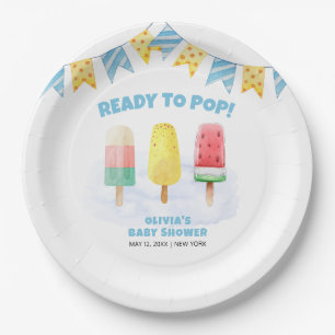 Assiettes En Carton Fun Popcicle Prêt à pop Baby shower de crème glacé