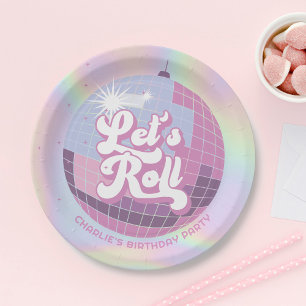 Assiettes En Carton Fun Roll Fun Retro Roller Skating Girls Anniversai