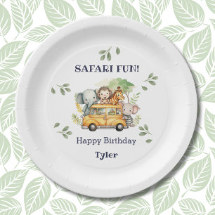 Assiettes En Carton Fun Safari Animal Jungle Anniversaire
