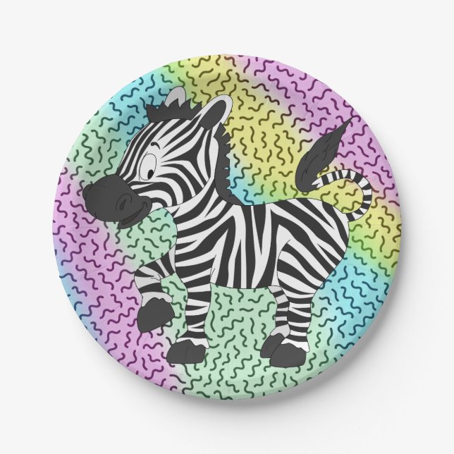 Assiettes En Carton Funky Zebra (Devant)