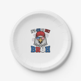 Assiettes En Carton Funny 4th of July Eagle Bruh Maillot Patriotique D