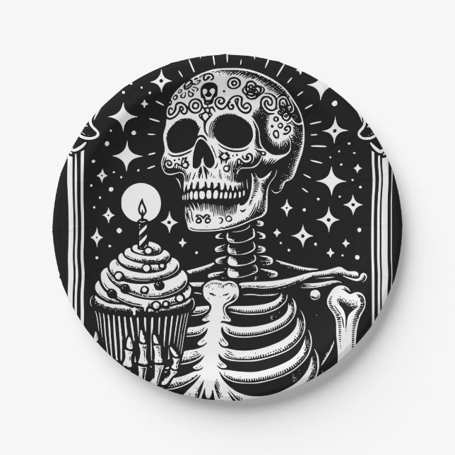 Assiettes En Carton Funny Anniversaire Tarot gothique (Devant)