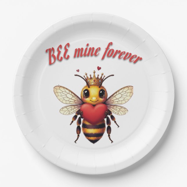 Assiettes En Carton Funny Bee Pun Valentine  (Devant)