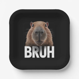 Assiettes En Carton Funny Capybara Bruh