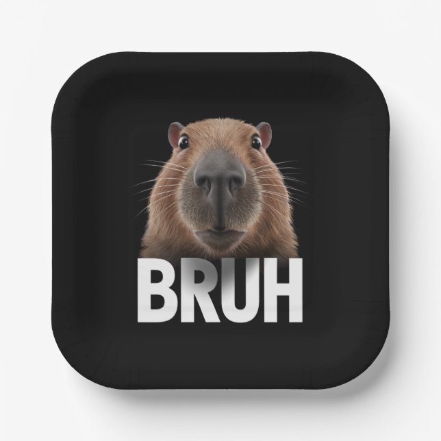 Assiettes En Carton Funny Capybara Bruh (Recto)