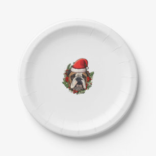 Assiettes En Carton Funny Christmas English Bulldog