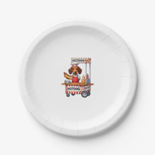 Assiettes En Carton Funny Dachshund Chien Hotdog Sandwich Weenie Sauci