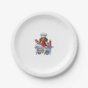 Assiettes En Carton Funny Dachshund Chien Weenie Saucisse Hotdog Sandw