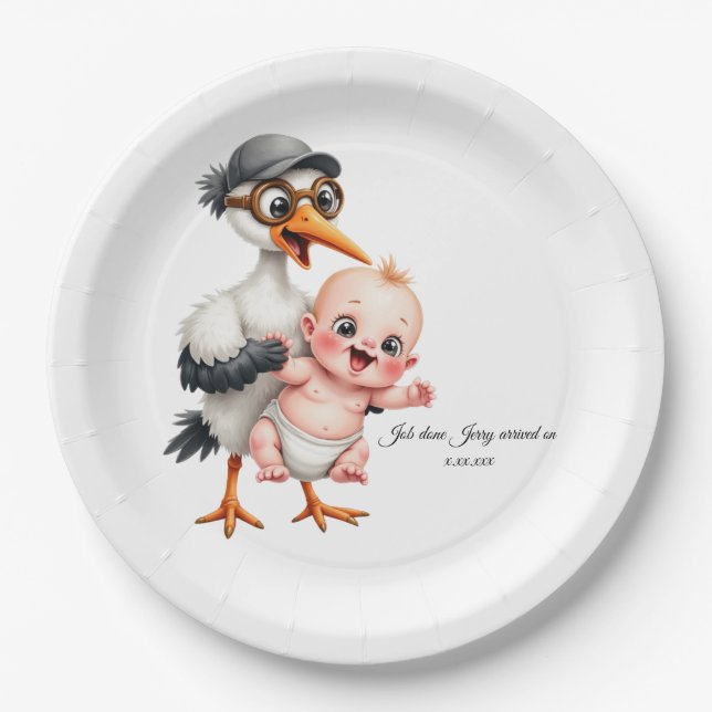 Assiettes En Carton Funny designed paper plates baby shower adjust  (Devant)