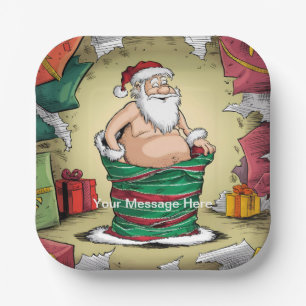 Assiettes En Carton Funny Dirty Père Noël collection de Noël